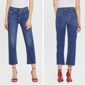 Mother Tomcat Three Little Ships Cropped Straight Leg High Rise Jeans Size 31
